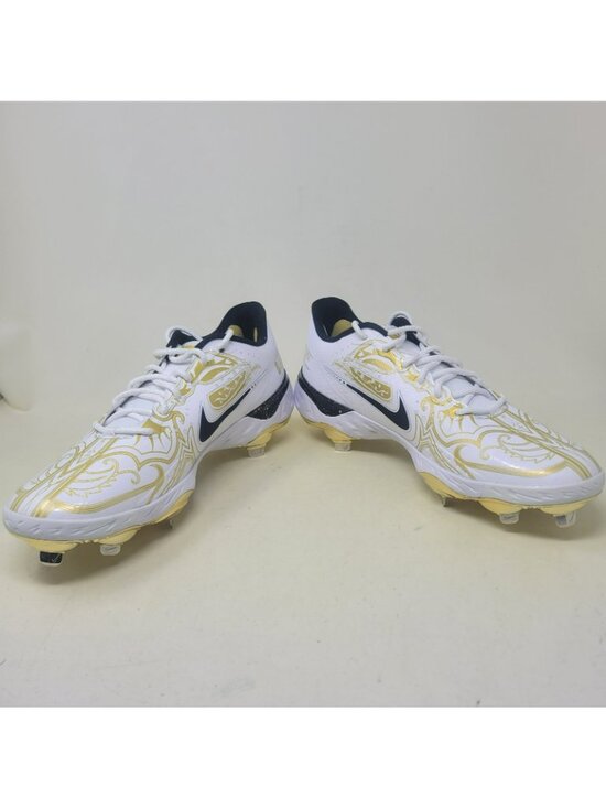 Nike Alpha Huarache Elite 3 Premium Low Men\'s Size 11.5 White Metallic Gold